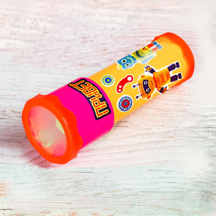 Калейдоскоп пластиковый с наклейками "Робот", 10 см