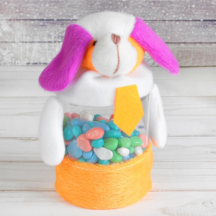 Конфетница "Пёсик" в галстуке, 80 г, цвета МИКС