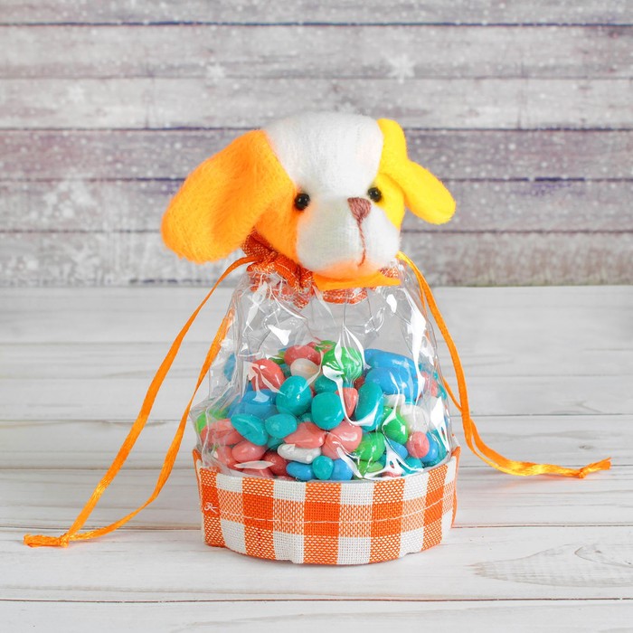 Конфетница "Собака в галстуке" с завязками, 120 г, цвета МИКС