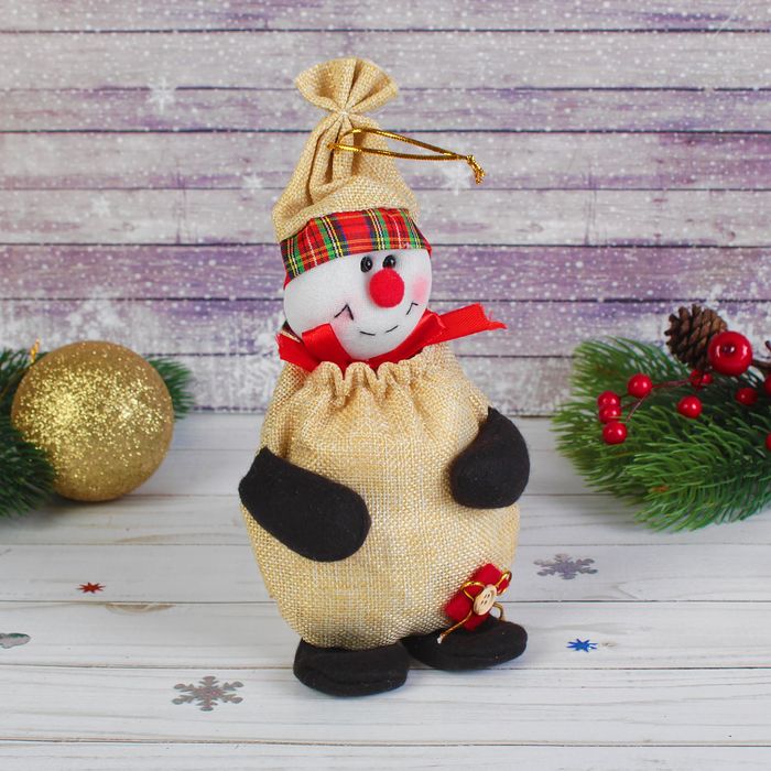 Мешок для подарков "Новый год" с пуговкой, вместимость 250 г, виды МИКС