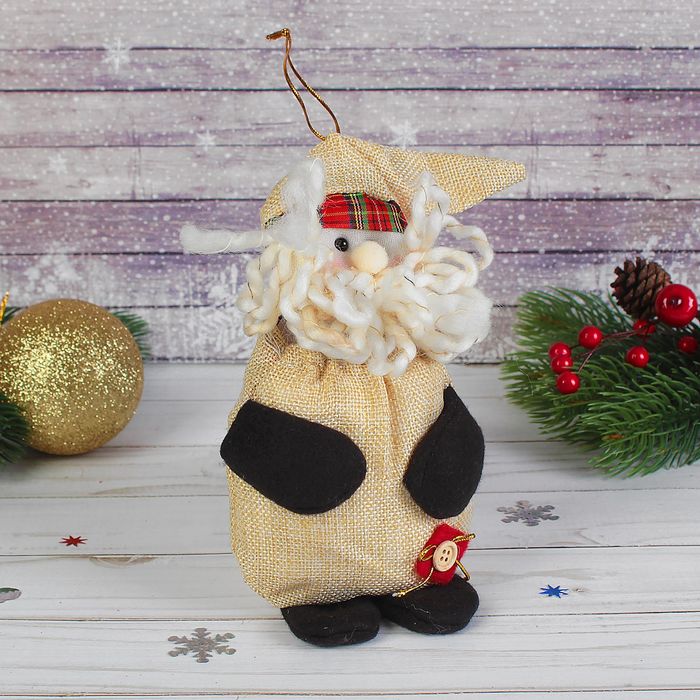 Мешок для подарков "Новый год" с пуговкой, вместимость 250 г, виды МИКС