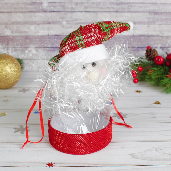 Подарочная упаковка "Новый год" в клетку, виды МИКС