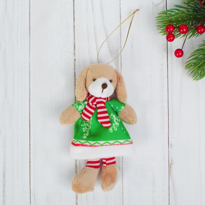 Мягка игрушка-подвеска "Собачка в платье", цвета МИКС