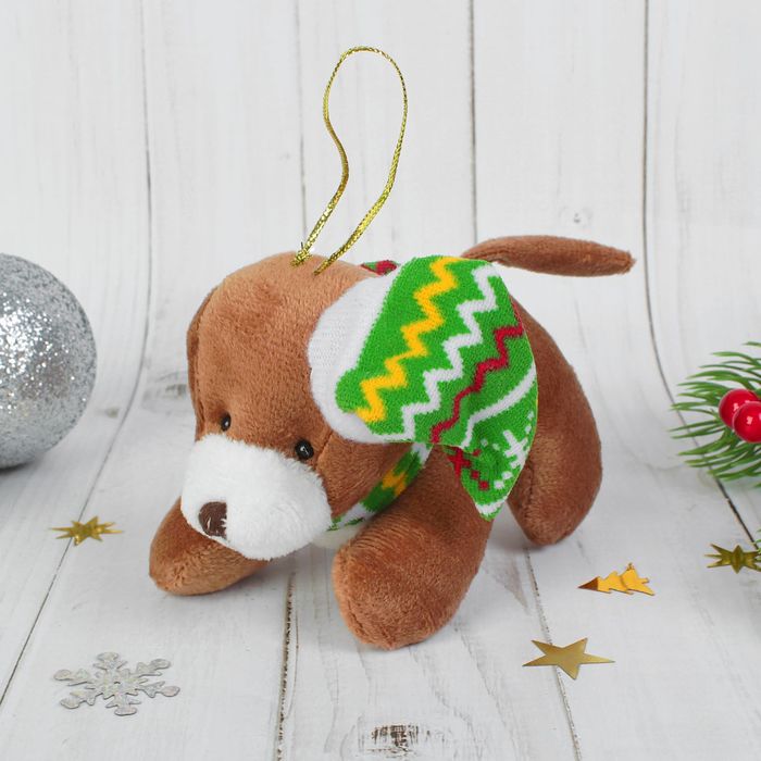 Мягка игрушка-подвеска "Пёсик", колпак на боку, цвета МИКС