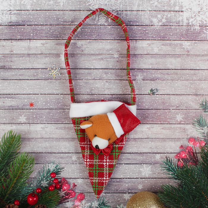 Сумочка "Новый год" в клетку, виды МИКС