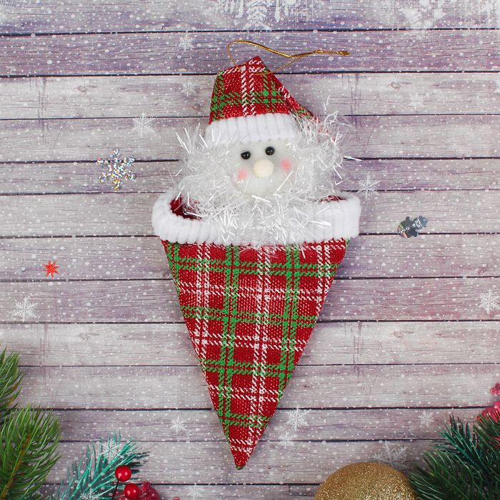 Конфетница "Новый год" в клетку, виды МИКС