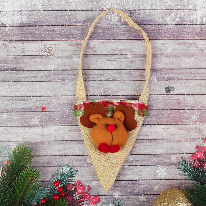 Сумочка "Новый год" бежевая, виды МИКС