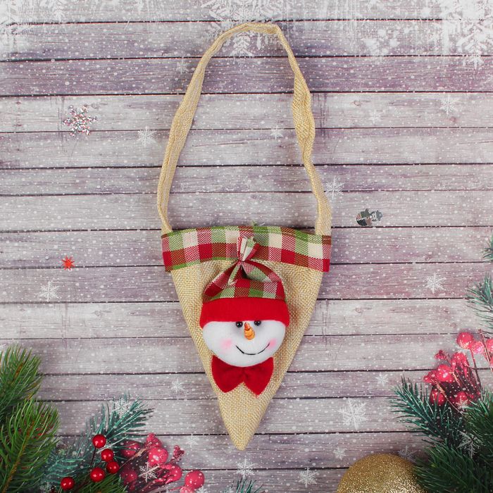 Сумочка "Новый год" бежевая, виды МИКС