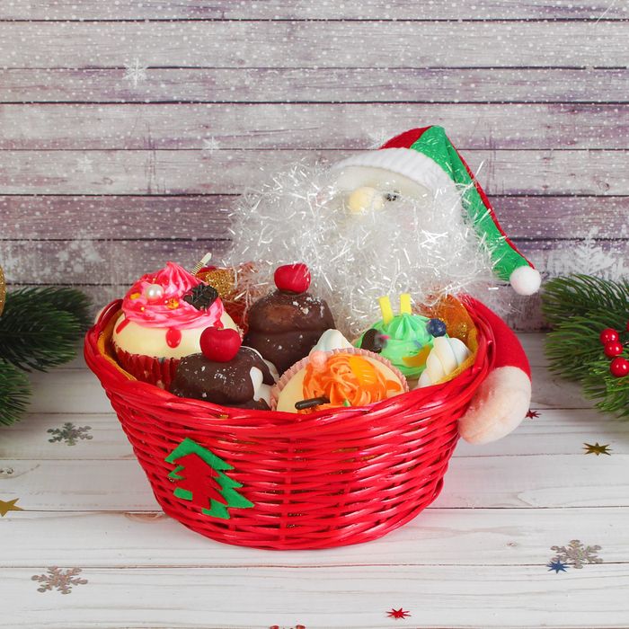 Конфетница "Дед Мороз" в колпаке