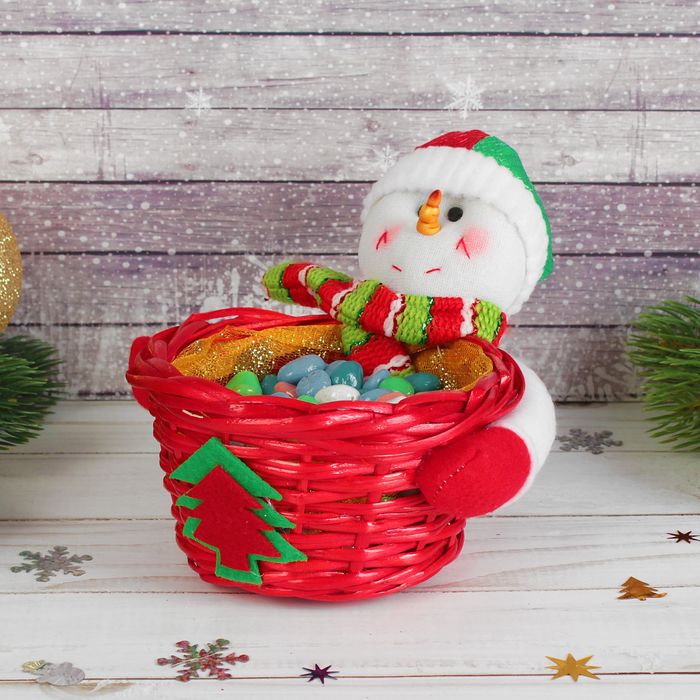 Конфетница "Снеговик" с елочкой