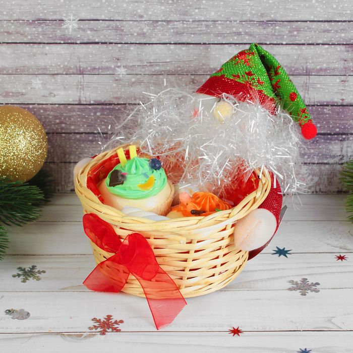 Конфетница "Дед Мороз" с бантиком, вместимость 300 г