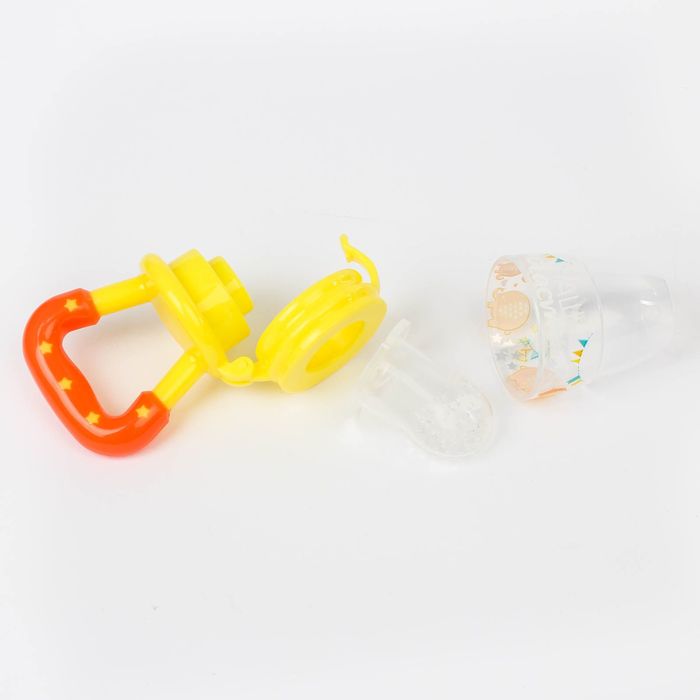 Ниблер «Наше счастье», с силиконовой сеточкой, цвет жёлтый/оранжевый