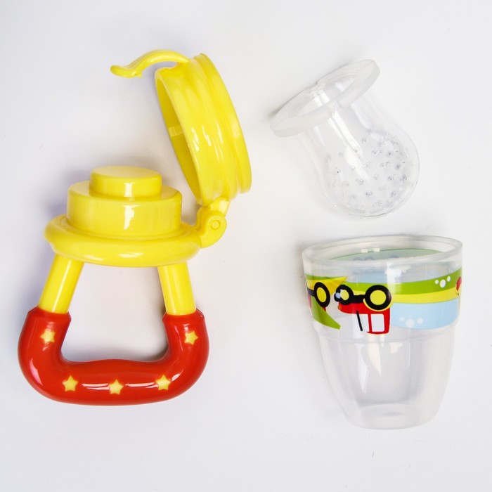 Ниблер «Наше сокровище», с силиконовой сеточкой, цвет жёлтый/оранжевый