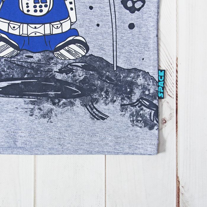 Футболка для мальчика ZB 02324-M, цвет серый меланж, рост 104 см