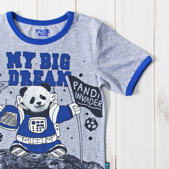 Футболка для мальчика ZB 02324-M, цвет серый меланж, рост 110 см