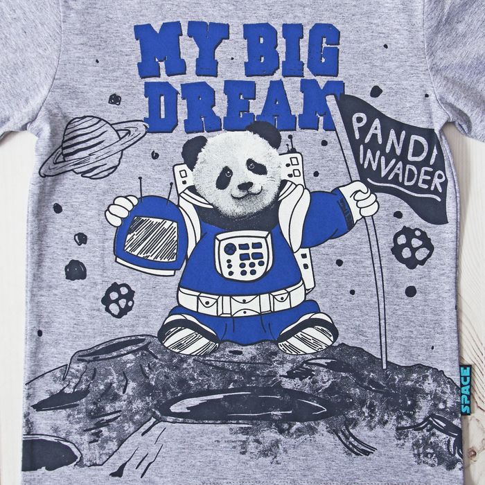 Футболка для мальчика ZB 02324-M, цвет серый меланж, рост 110 см