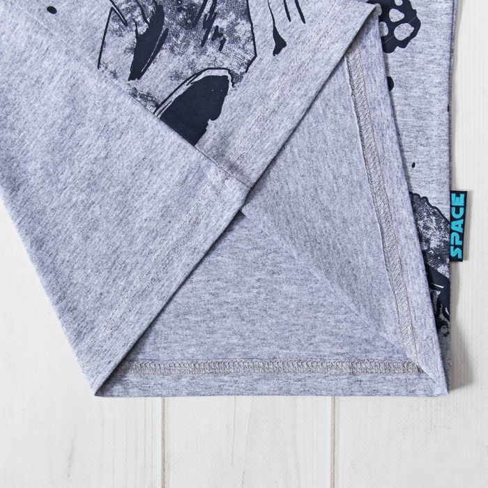 Футболка для мальчика ZB 02324-M, цвет серый меланж, рост 110 см