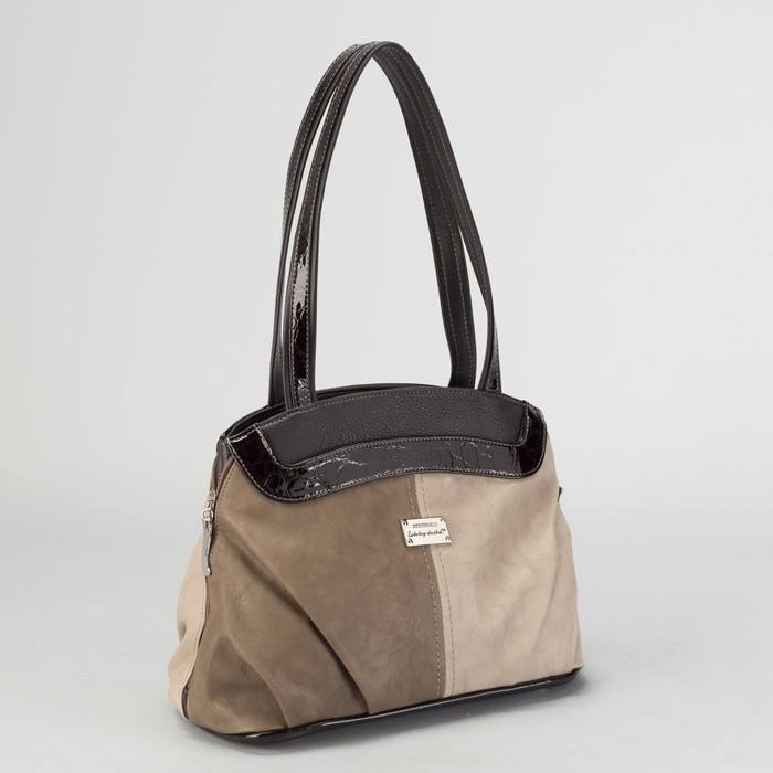 Сумка женская, отдел с перегородкой на молнии, 2 наружных кармана, с расширением, цвет коричневый