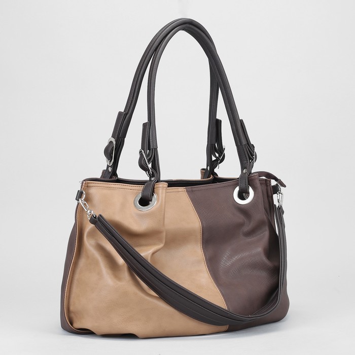 Сумка женская на молнии, 1 отдел, наружный карман, цвет коричневый