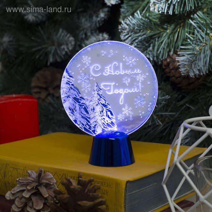 фото Подставка с динамикой "елки", 11.5 см, (батарейки в компл.), 2 led, белый luazon lighting