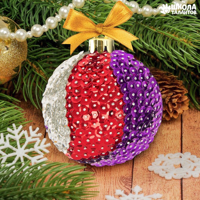 Новогодний шар с пайетками №1