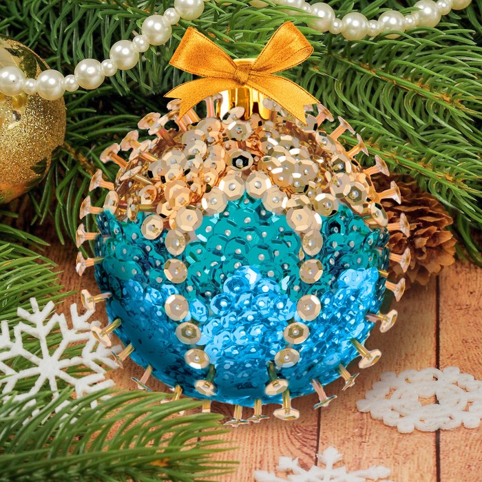 Новогодний шар с пайетками №7