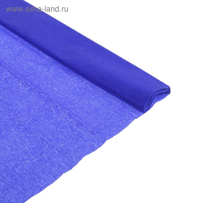 Бумага крепированная 50 х 200 см, в рулоне, 32 г/м2, синяя интенсив