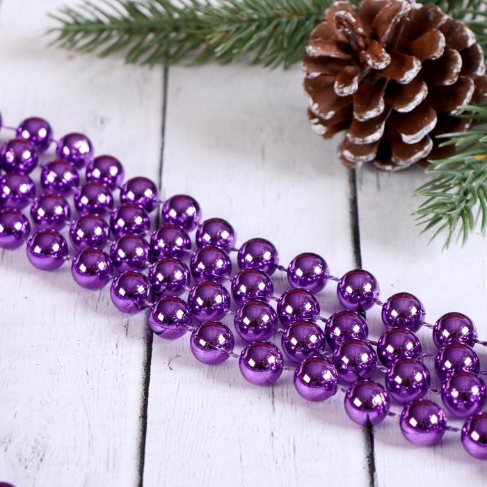 Бусы на ёлку 270 см "Шарики" синие d-0,9 см