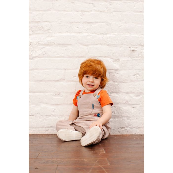 Полукомбинезон для мальчика, рост 80 см, цвет бежевый 152-139-25