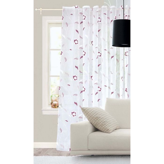 Штора "Хризантема" 300х260 см, шт.лента,фиолетовый, 53 гр/м2, п/э 100%