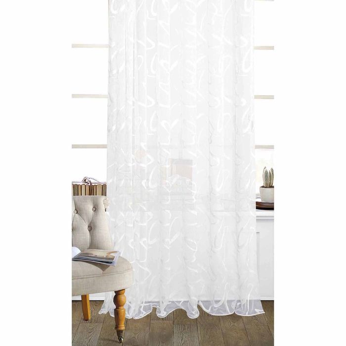 Штора "Абстракция" 300х260 см, шт.лента,белый, 65 гр/м2, п/э 100%