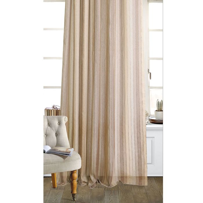 Штора "Фентези" полоса 200х260 см, шт.лента, лен, серо-брусничный, 76 гр/м2, п/э 100%