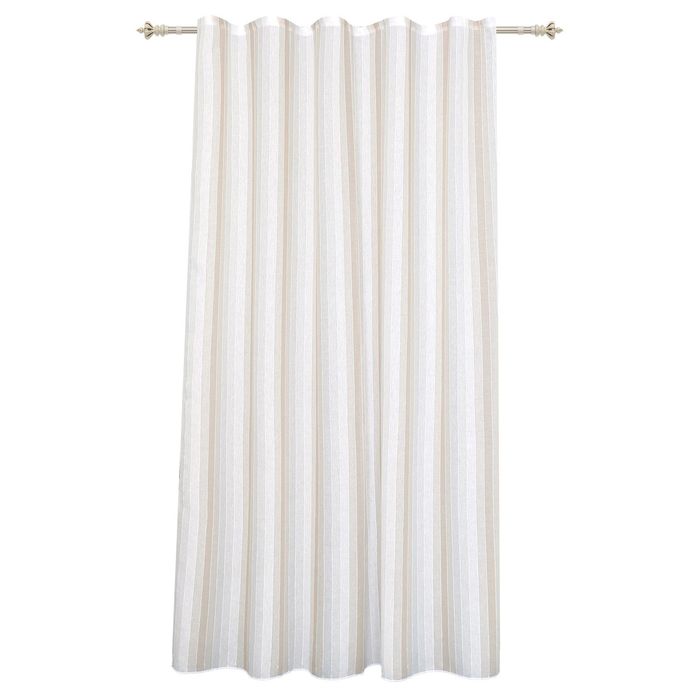 Штора "Фентези" полоса 200х260 см, шт.лента, лен, молочный и св.корич., 76 гр/м2, п/э 100%