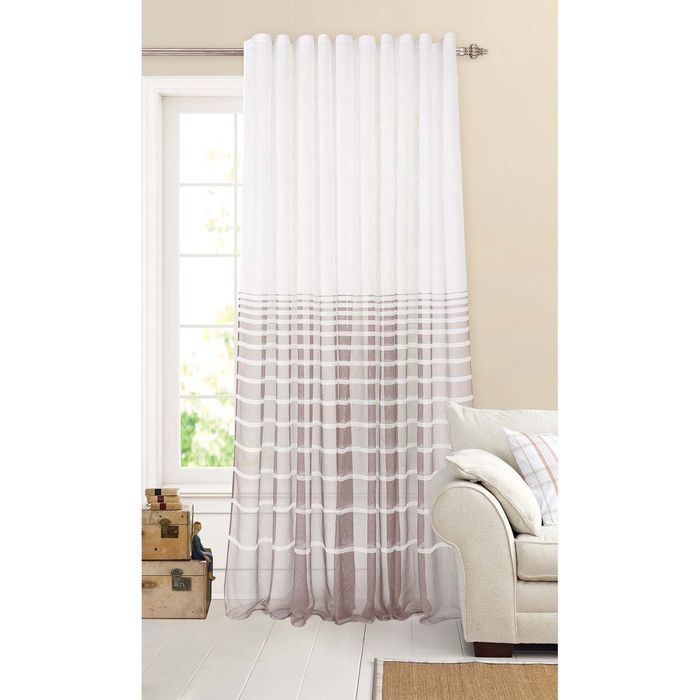 Штора "Полоска" 300х260 см, шт.лента, сетка, коричневый, 74 гр/м2, п/э 100%