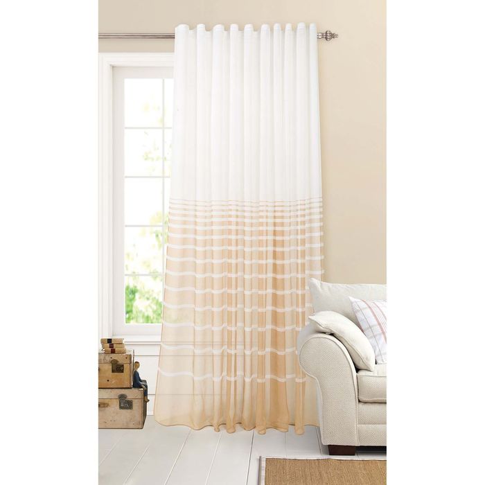 Штора "Полоска" 300х260 см, шт.лента, сетка, бежевый, 74 гр/м2, п/э 100%
