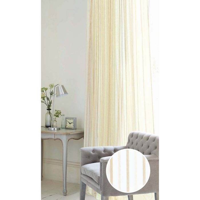 Штора "Полоска Вертикаль" 300х260 см, шт.лента, сетка, бежевый, 74 гр/м2, п/э 100%