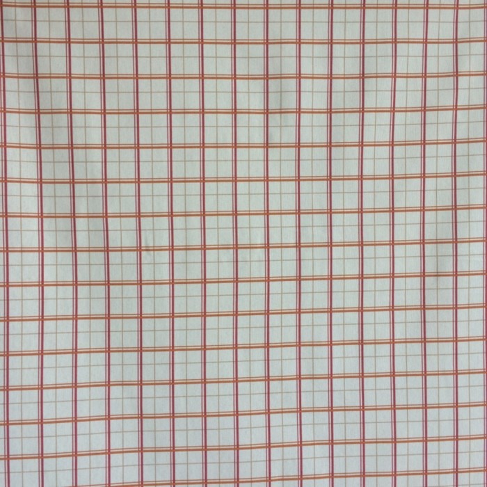 Штора "Клетка на хлопке"140x180 см, шт.лента, красно-терракотовый, 205 гр/м2, п/э 100%