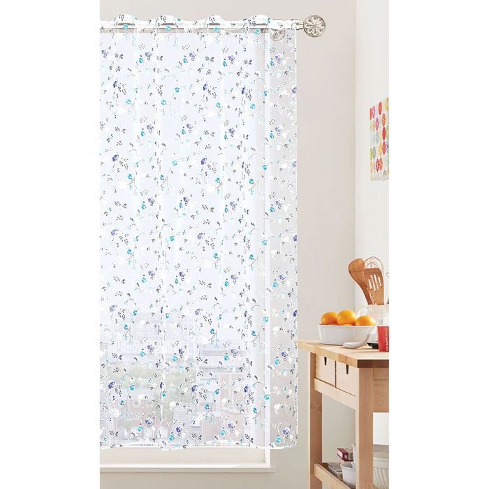 Штора "Флавери", шт.лента, 145х180 см, синий, 48 гр/м2, п/э 100%