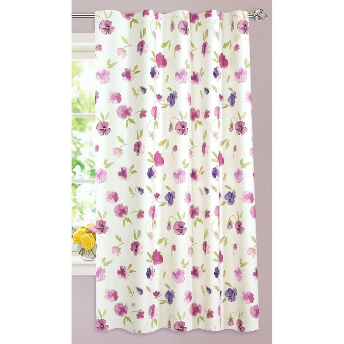 Штора " Анютины Глазки", 140х180 см, шт.лента, сиреневый, 205 гр/м2, п/э 100%