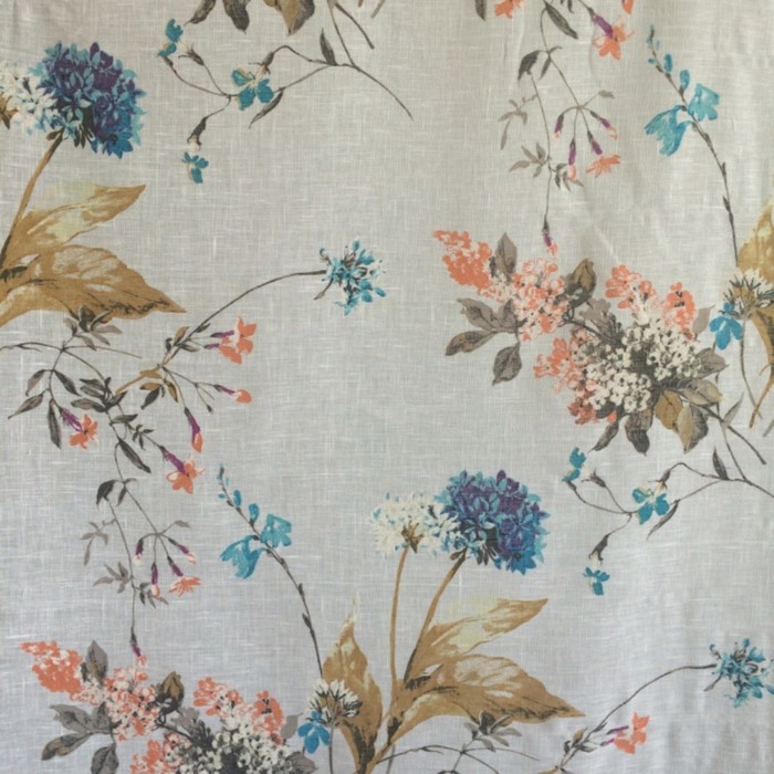 Штора "Краски лета",150x180 см, шт.лента, коричнево-синий, 76 гр/м2, п/э 100%