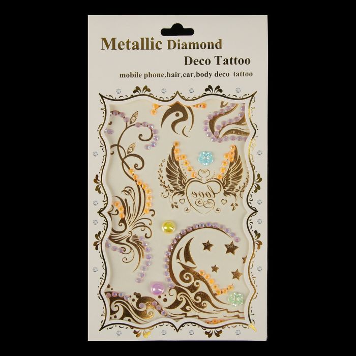 Наклейка пластик стразы "Орнамент" МИКС 19,5х10,5 см