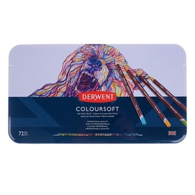 

Карандаши художественные цветные, Derwent Coloursoft 72 цвета, в металлической коробке