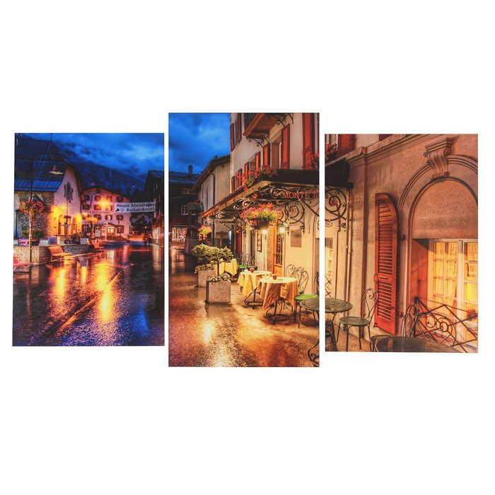 Модульная картина на подрамнике "Вечерняя улица", 100×53 см