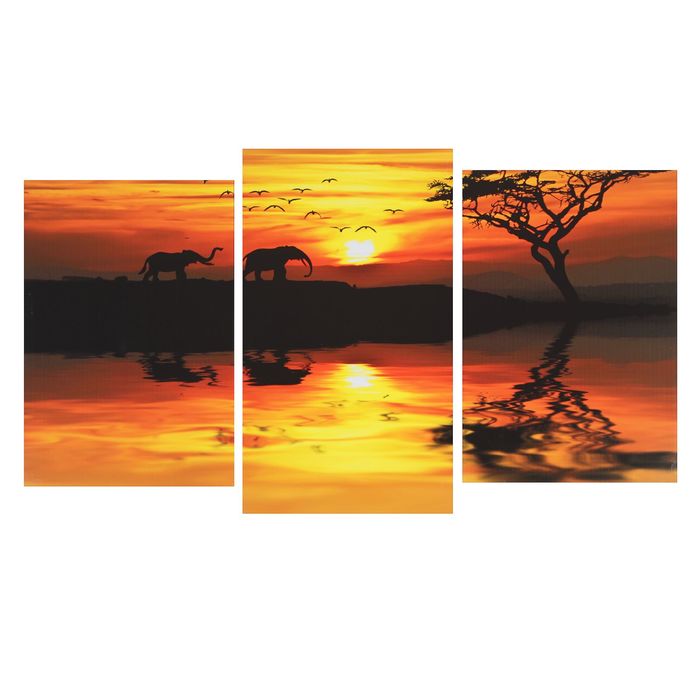 Модульная картина на подрамнике "Сафари", 100×53 см