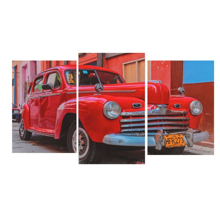Модульная картина на подрамнике "Красный автомобиль", 100×53 см