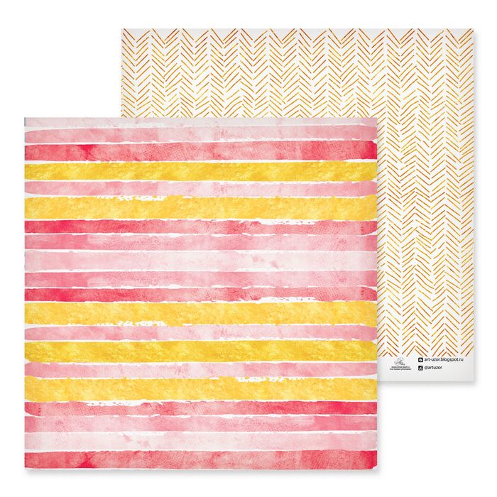 Бумага для скрапбукинга "Акварельные полоски", 30,5х30,5 см