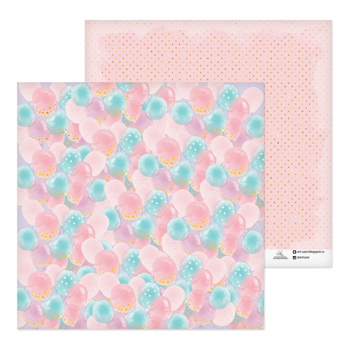 Бумага для скрапбукинга "Воздушные шарики", 30.5х30.5 см