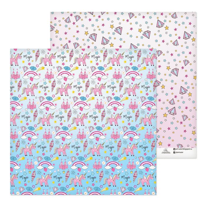 Бумага для скрапбукинга "Unicorn", 30.5х30.5 см
