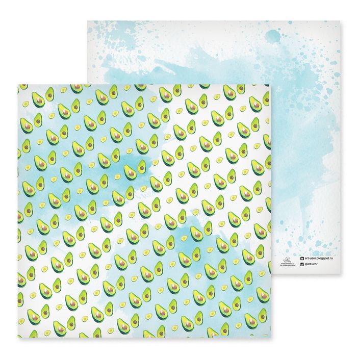 Бумага для скрапбукинга "Авокадо", 30.5х30.5 см