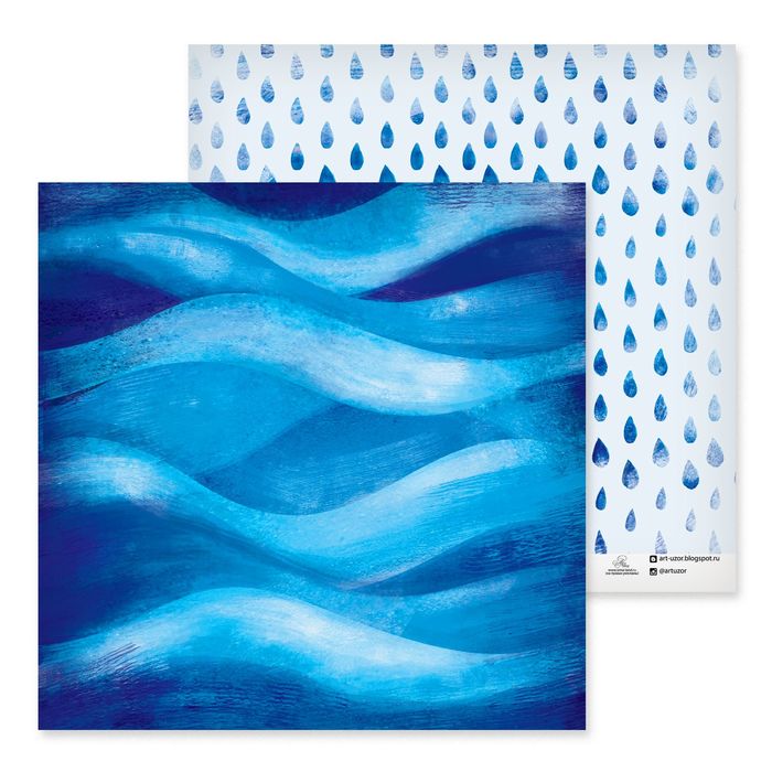 Бумага для скрапбукинга "Рисунок дождя", 30,5х30,5 см